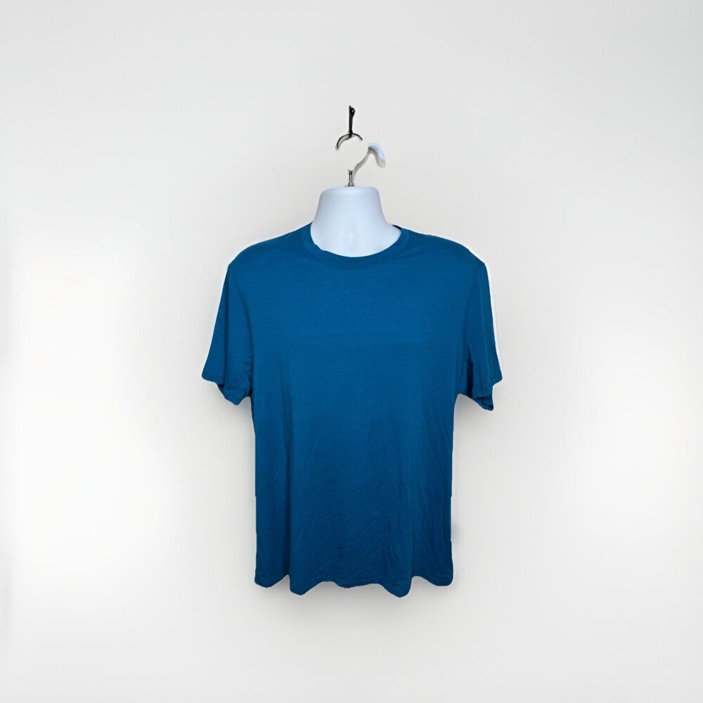 Lululemon Crewneck T-Shirt Mens Large Teal Short Sleeve Athletic Workout